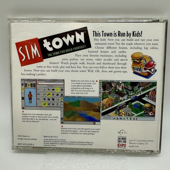Sim Town PC CD-ROM Win Mac‎ Game Case And Manual Tested See Notes - Picture 2 of 4